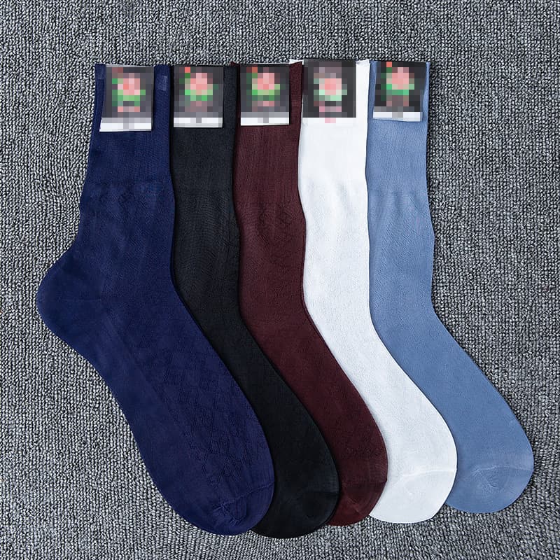 Silk stockings, peony nylon stockings, nylon socks, mercerized socks, middle-aged and elderly loose elastic band summer socks for men, factory wholesale