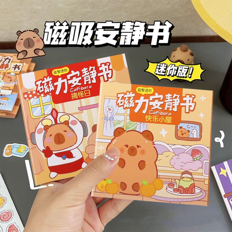 [Upgraded Magnetic Version] Capybara Magnetic Quiet Book, New No-Cut Magnetic Stickers for Girls