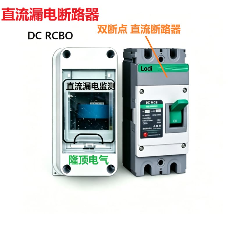 Longding Electric DC Leakage Detector DC RCCB 10mA DC Leakage Circuit Breaker 30mA 50mA