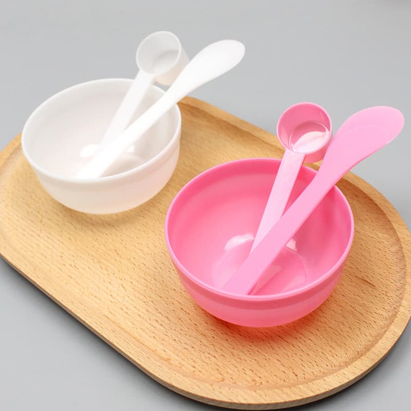 Beauty Mask Application Tools: Mask Bowl, Stick, Spoon, Plastic Bowl, Measuring Spoon, Mixing Stick, 10ml Spoon, Spa Application Three-Piece Set