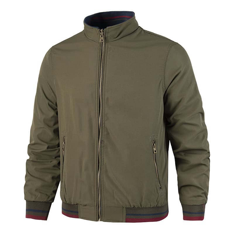 Cross-border entity spring and autumn new middle-aged men's business casual stand-collar jacket middle-aged and elderly men double-sided