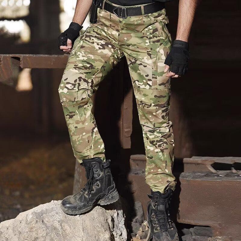 American Camo Casual Pants Men Outdoor Tactical Pants Cross-border Loose Waterproof Dirt-resistant Durable Multi-pocket Long Pants