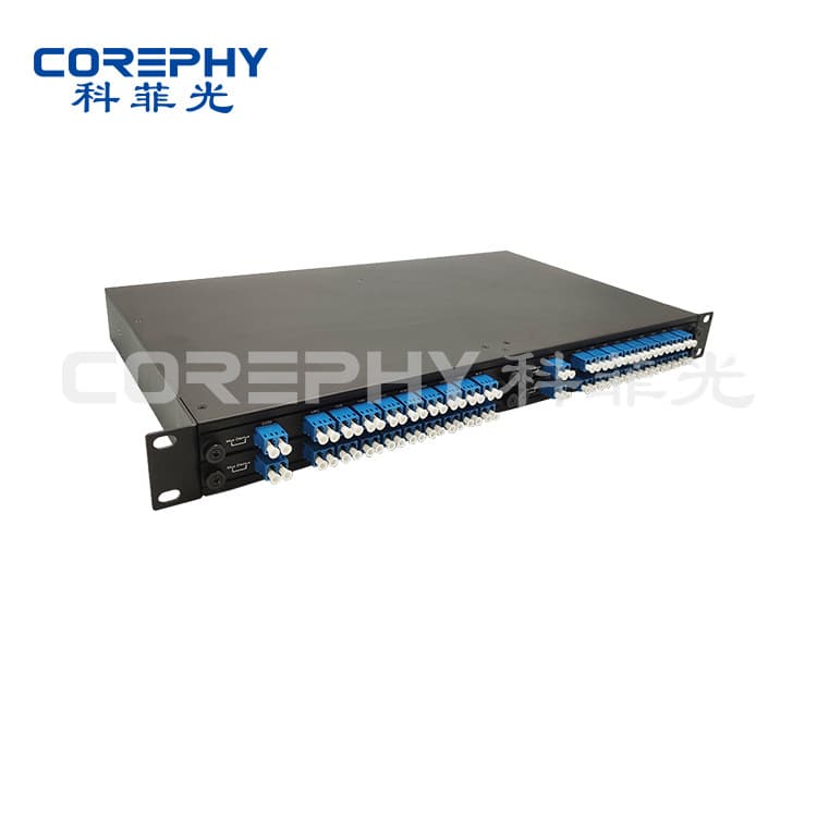 19-Inch Quad-Function 1U Rack-Mount 8CH CWDM Coarse Wavelength Division Multiplexer Dual-Fiber Bidirectional Transmission Mux+Demux
