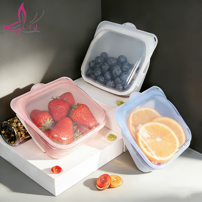 Creative Semi-Transparent Food Silicone Sealed Preservation Bag Temperature Resistant Storage Bag Food Silicone Preservation