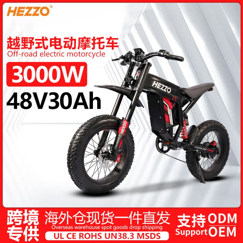 48V3000W electric off-road vehicle mid-mounted high-speed motor lithium battery long-range double disc brake electric mountain motorcycle
