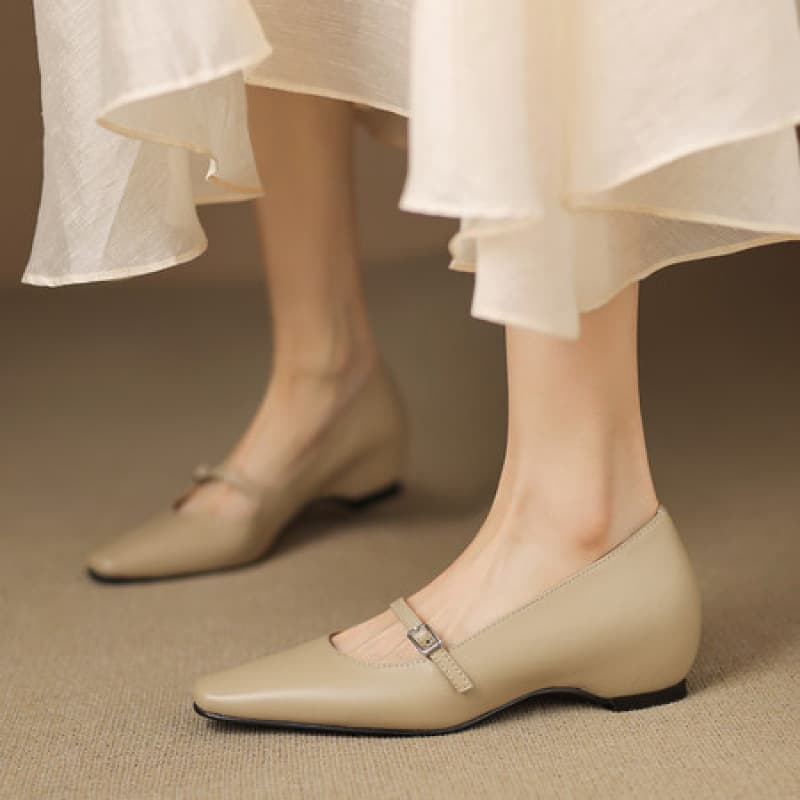 French Mary Jane Shoes 2026 Commute Simple One-Strap Versatile Elegant Comfortable Shallow Mouth Leather Shoes
