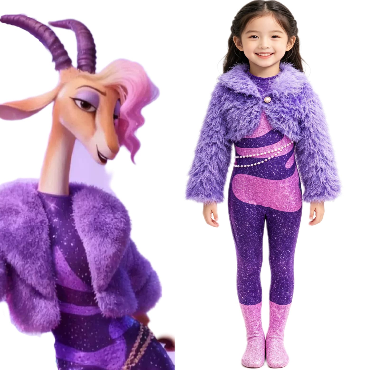 Kids Zootopia Shakira Gazelle Cosplay Costume Set for Girls Judy Hopps Police Officer Dress Stage Performance Outfit
