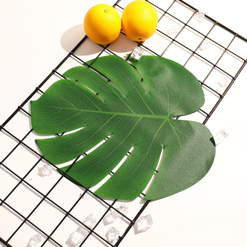 Faux Monstera Leaf Artificial Greenery for Dining Table Decoration, Dessert Stand, Cold Dish, Fruit and Sashimi Platter Garnish
