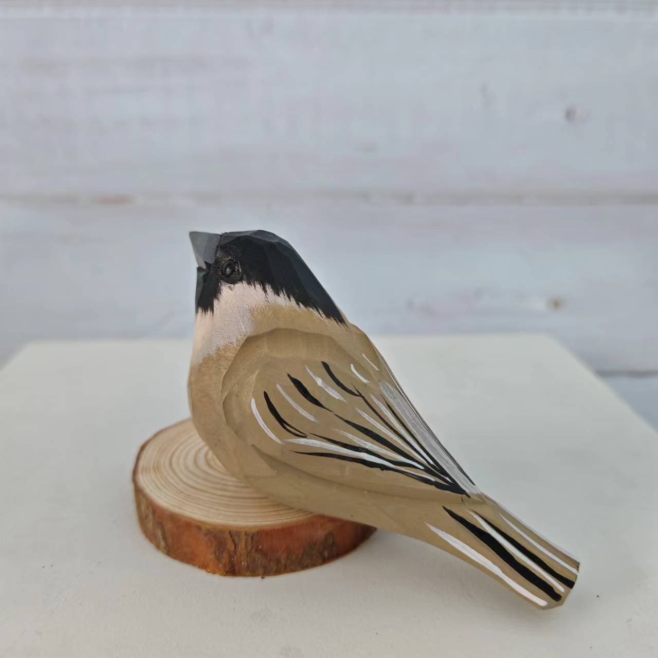 Little Bird Wood Carving Ornament Cute Children's Toy Birthday Gift Hand-Carved Painted Healing Desktop Decoration Animal