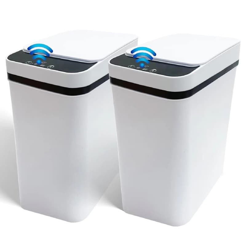 Contactless Smart Trash Can with Lid, Small Narrow Electric Bin for Bedroom Living Room Office