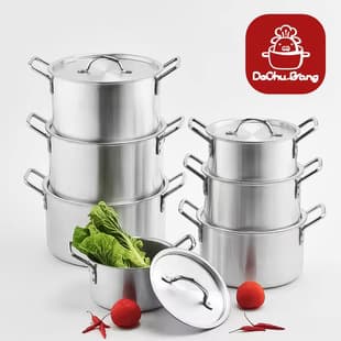 Cross-border Thickened Aluminum Pot Set Kitchen Cooking Pot Five-Piece Set Soup Pot 14-26CM Seven-Piece Cookware Set