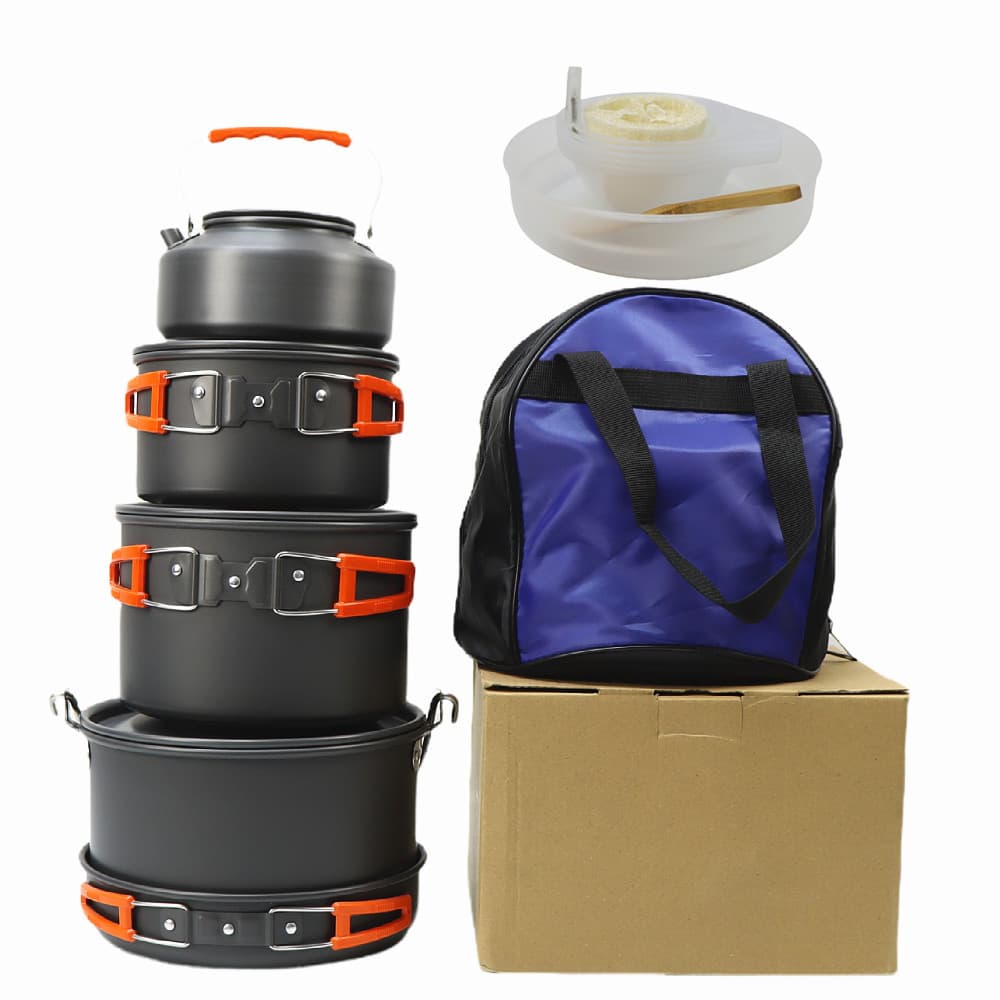 DS800 Outdoor Cookware Camping Tableware Set, Portable Kettle Set, 8-Person Camping Hanging Pot