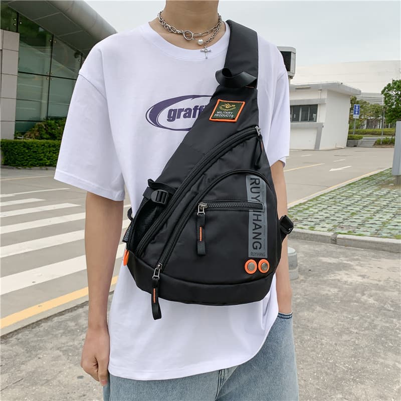 Outdoor Large Capacity Chest Bag Unisex Sports Messenger Bag Japanese Korean Men's Bag Travel Bag Wholesale Fishing Gear Bag
