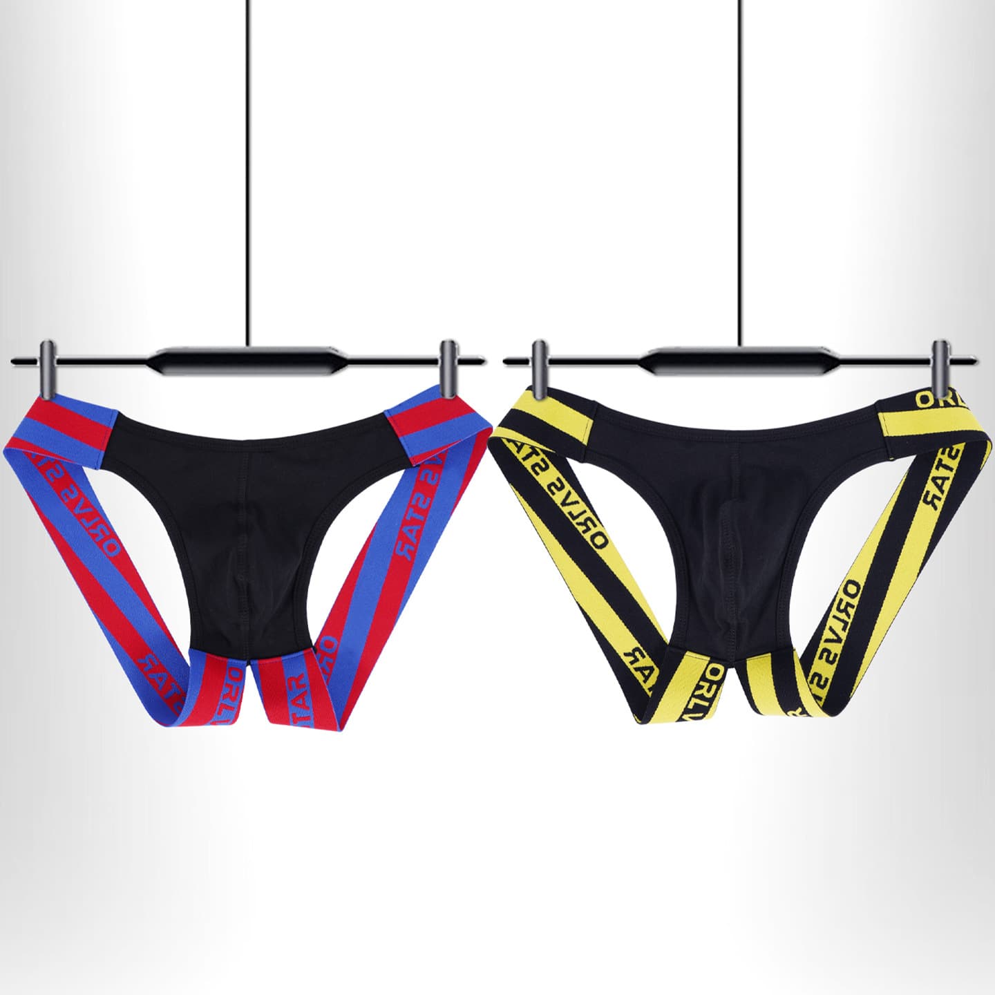【ORLVS】Men's Thong Underwear Trendy Comfortable Waistless Open Back Sexy Double Thong Gay OR503