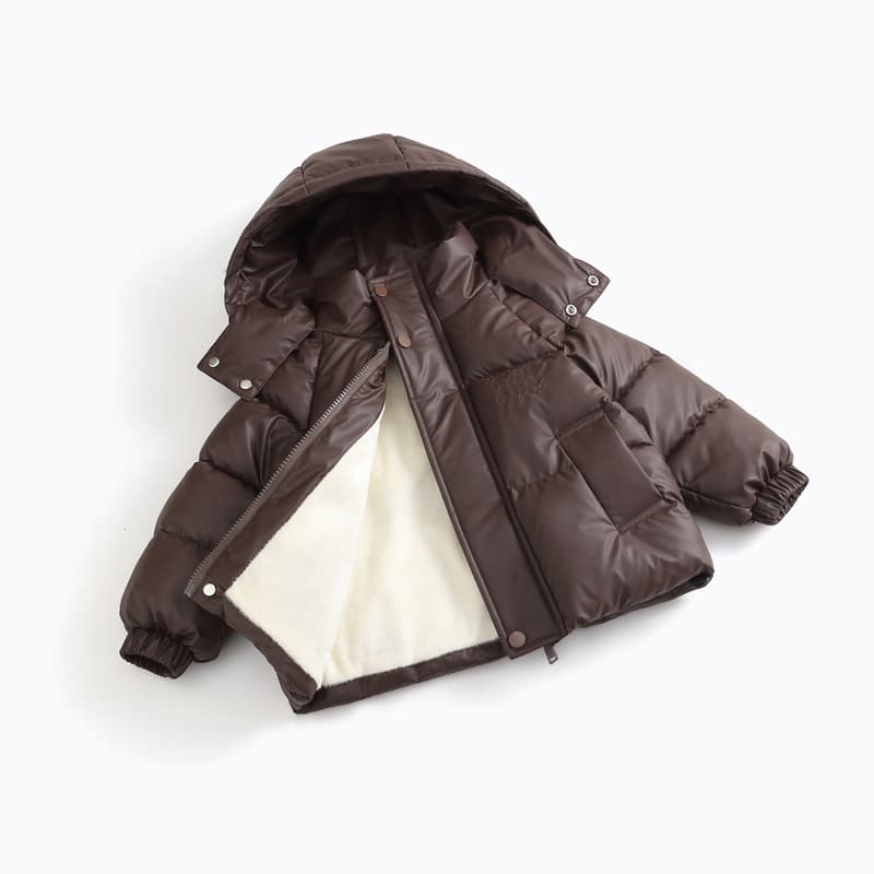 Foreign trade children's clothing embroidery new children's down cotton-padded jackets no-wash PU boys and girls cotton-padded jackets medium-sized boys' cotton-padded jackets