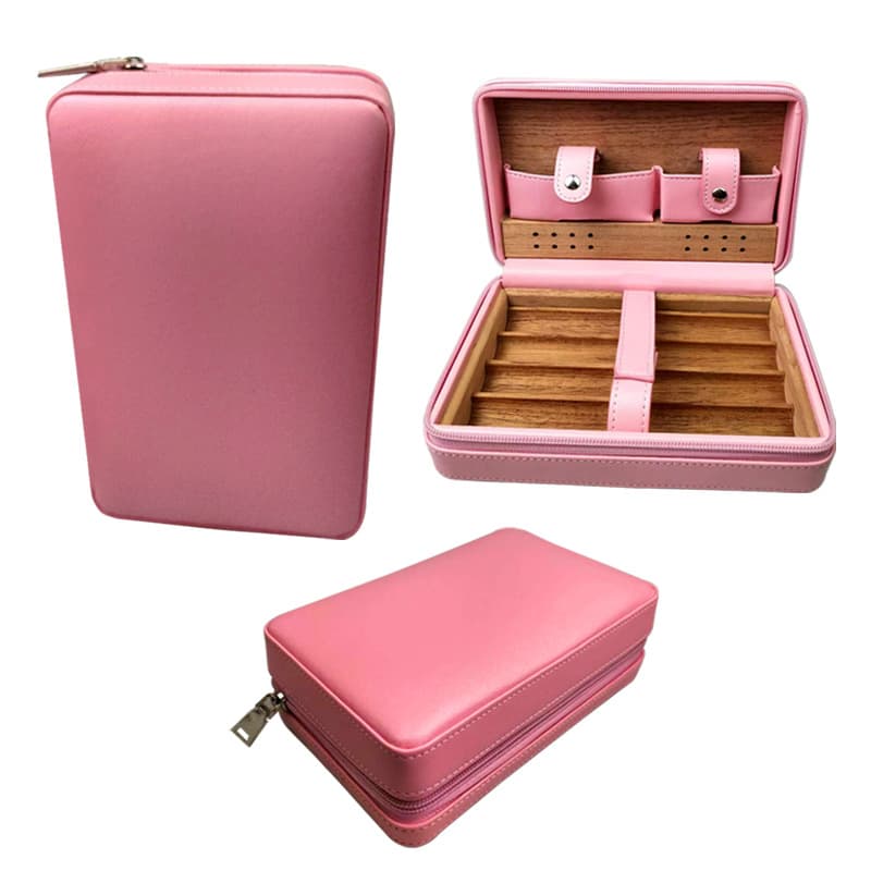 Ready-Stock Cigar Box, Portable Pu Leather 4-Pack Cigar Humidor, Storage Box, Storage Bag