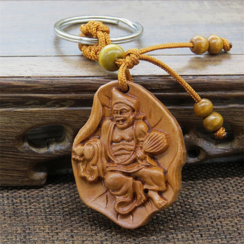 Ebony Five Thunder Keychain Pendant Purple Sandalwood Leizu Emperor Keychain Pendant Travel Souvenir