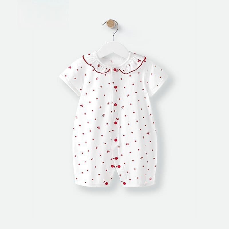 Baby Romper Summer Thin Newborn Girl Short Sleeve Cotton Bodysuit Crawling Outfit