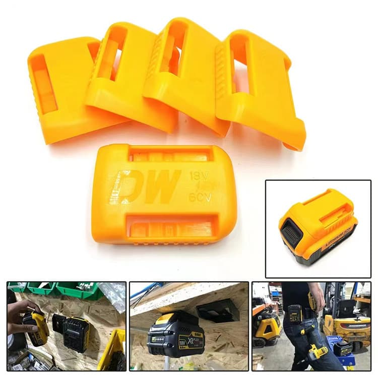 Wall-Mounted Battery Storage Base Bracket for Dewalt 20V 60V Battery Clip Tool Holder ABS PC Material Black Yellow Red Green