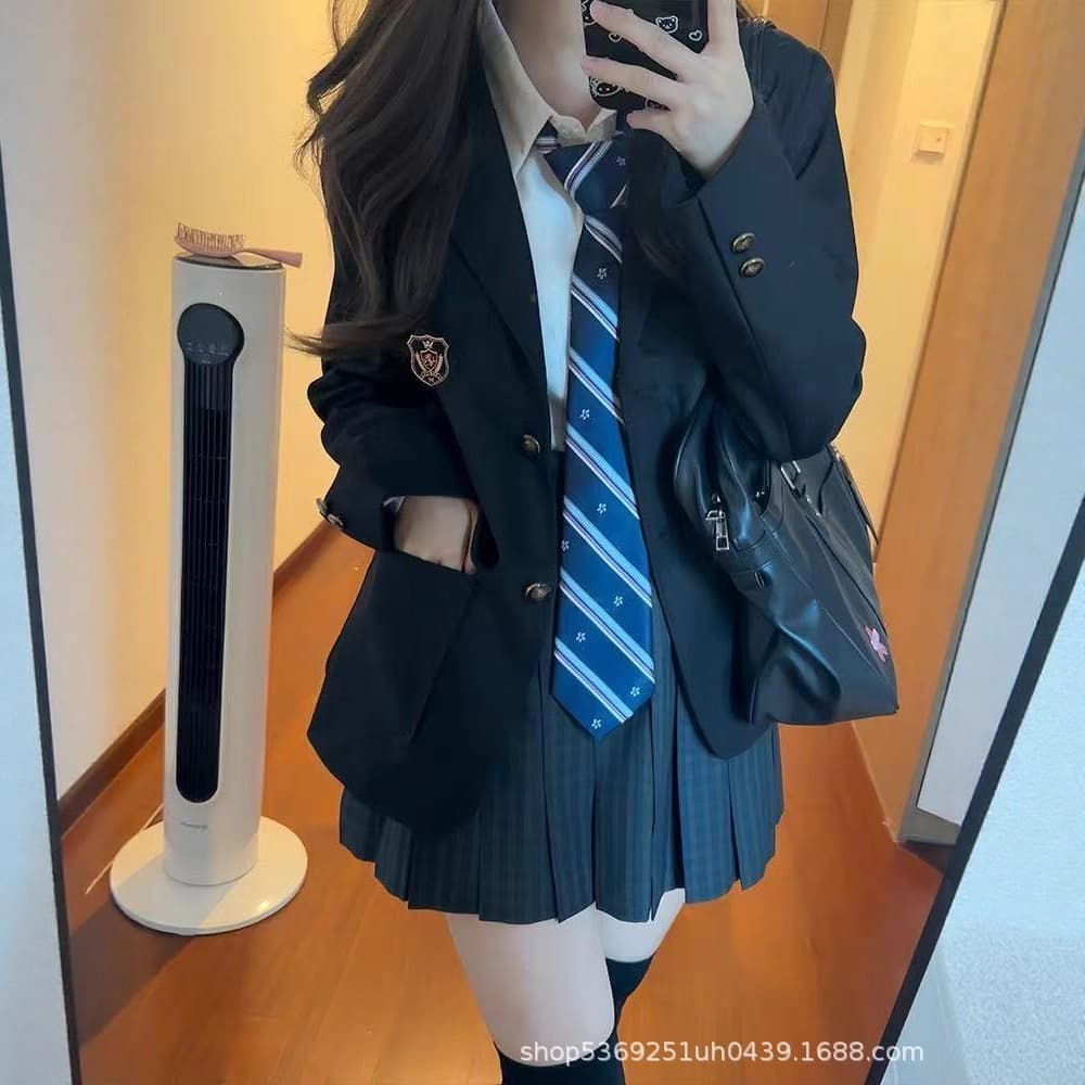 Factory direct sales, JK uniform women's suit full set, authentic suit jacket, shirt, plaid skirt, Japanese school style.