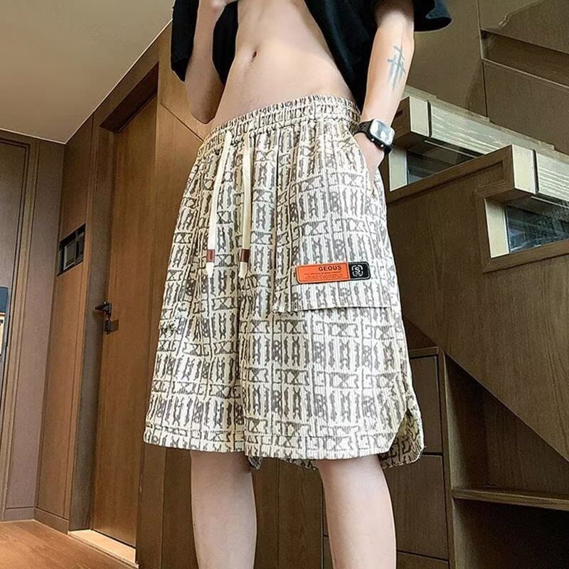 Cross-Border Summer New American-Style Trendy Brand Men's Loose Running Quick-Dry Pants Straight-Leg Large Shorts Trendy Five-Point Shorts