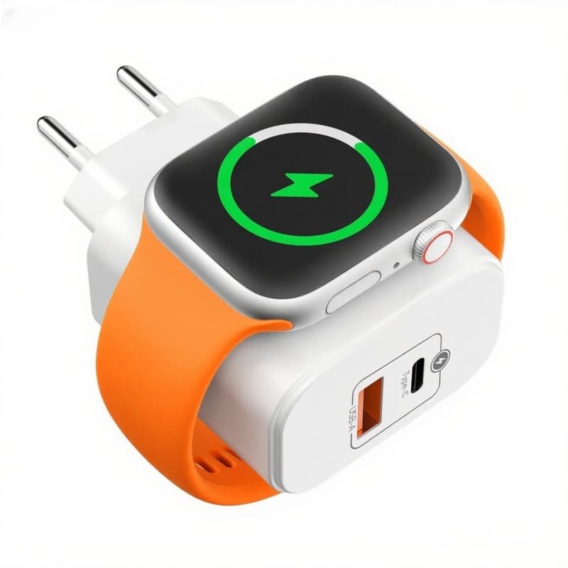 Three-In-One Charger That Is Compatible with Both iPhone and Iwatch, a Cross-Border Best-Selling Charger