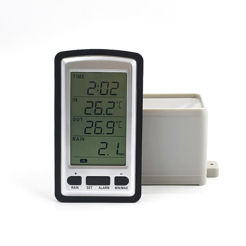 Misol Wireless Indoor/Outdoor Thermometer and Rain Gauge with Alarm, Original English Manual WH-0531-1