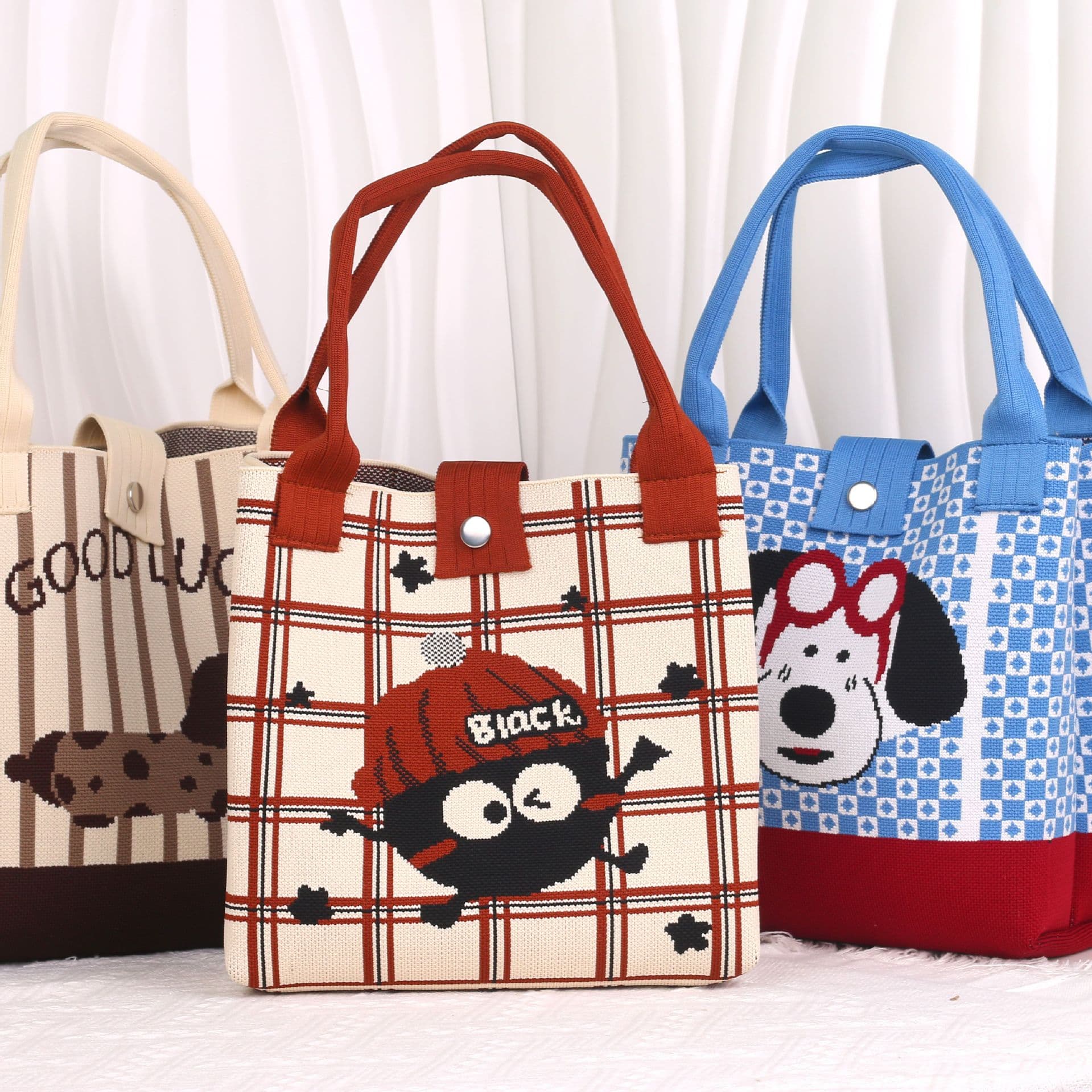 Cross-Border New Large-Capacity Knitted Tote Bag Holiday Gift Handbag Shoulder Bag for Women