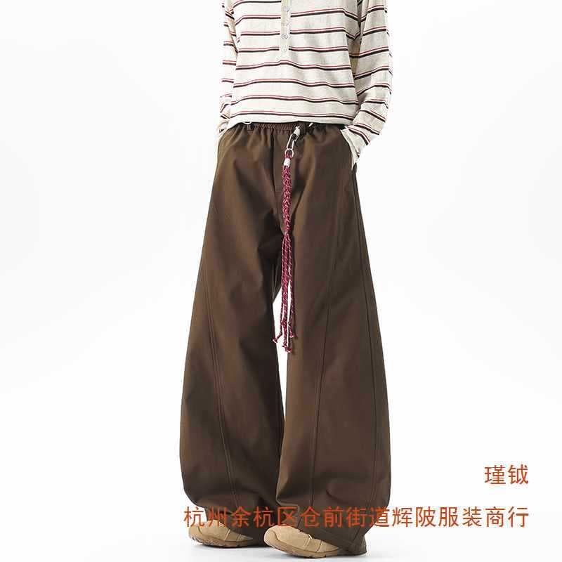 American deconstructed machete overalls for men in summer retro loose casual quick-drying men's pants trendy high street wide-leg pants
