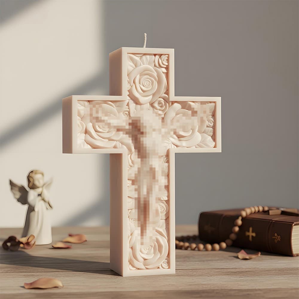 Cross-border Rose Shape Silicone Mold for Handmade Aromatherapy Candle DIY Home Decoration Vintage Ornament Mold