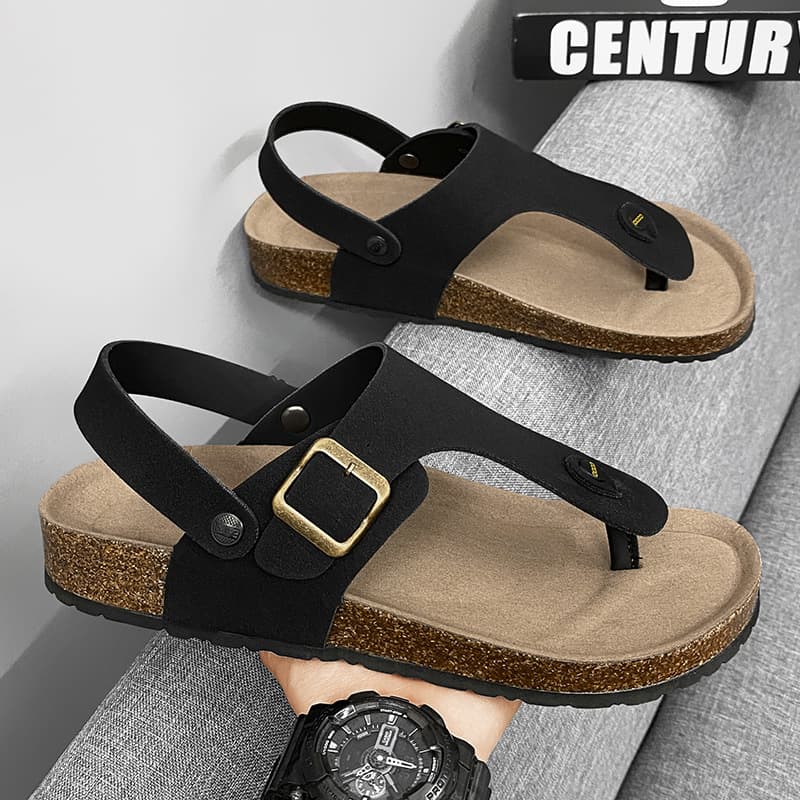 Cross-border Fashion Casual Birkenstock Men's Flip-Flop Sandals Two-Way Beach Shoes Cork Sandals Trendy Slides
