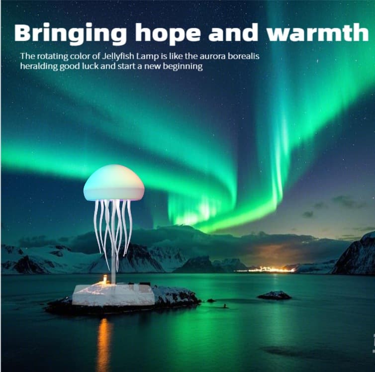 Cross-border Peace Jellyfish Lamp Gradient Marketing Floating Lamp Sensor Ambient Night Light Creative Card Insert Decorative Desktop Lamp