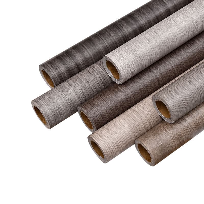 Thick Furniture Renovation Sticker Gray Wood Grain Self-Adhesive Wall Wardrobe Kitchen Cabinet Color Change Solid Wood Film Wallpaper