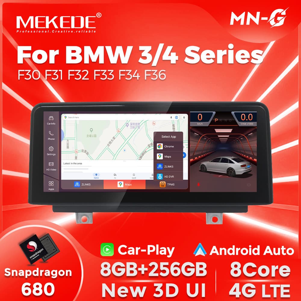 For BMW 3 Series 4 Series F30/F31 Original Center Console Upgrade Android Car Navigation 10.25 Inch