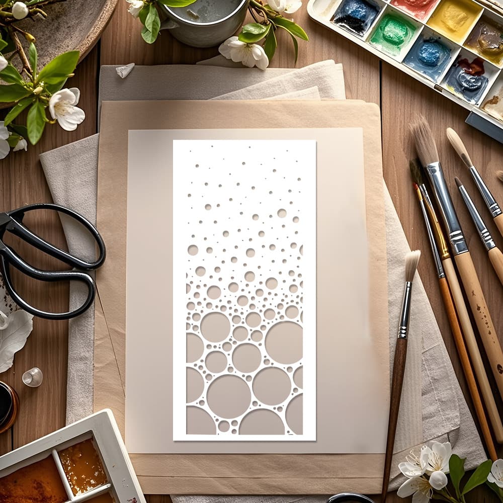 Dot Pattern Painting Template Cross-border Hot-selling Journal Decoration Masking Spray PET Material Hollow Template Drop Shipping