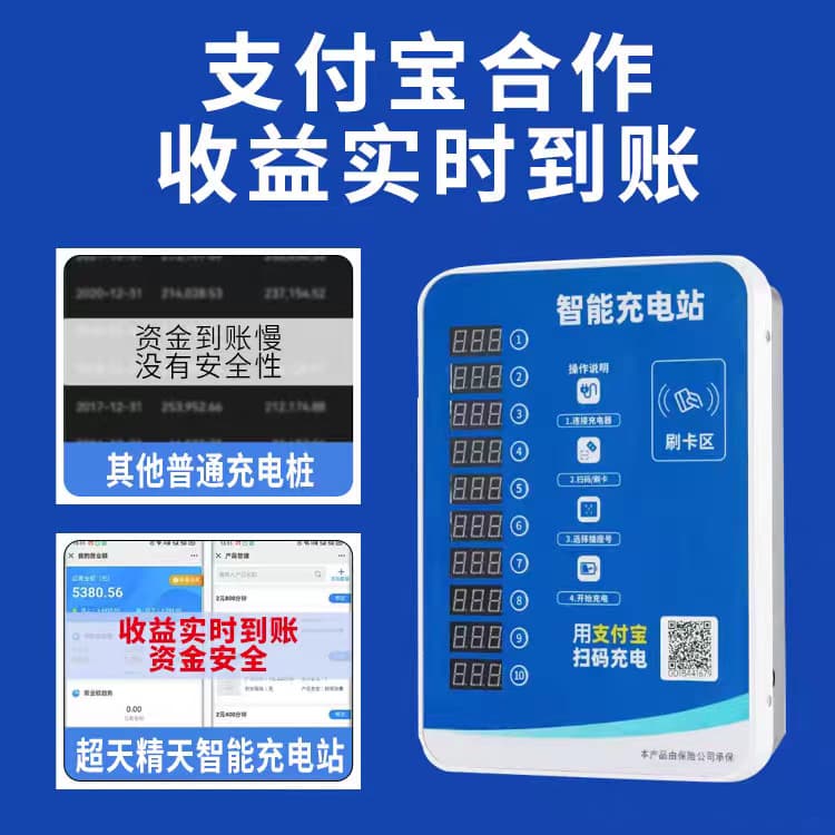 Two-Wheel Electric Vehicle Charging Station, Quick Scan Code Top-Up, Essential for Riders and Rental Housing, Fast Charging Pile for E-Bikes
