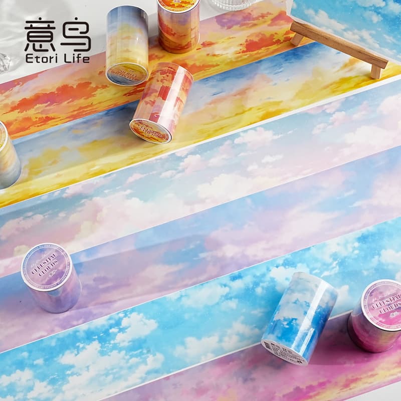 Yiniao Sky Cloud Series PET Tape Series Sky Theme Landscape Material Hand Account Collage 6 Styles