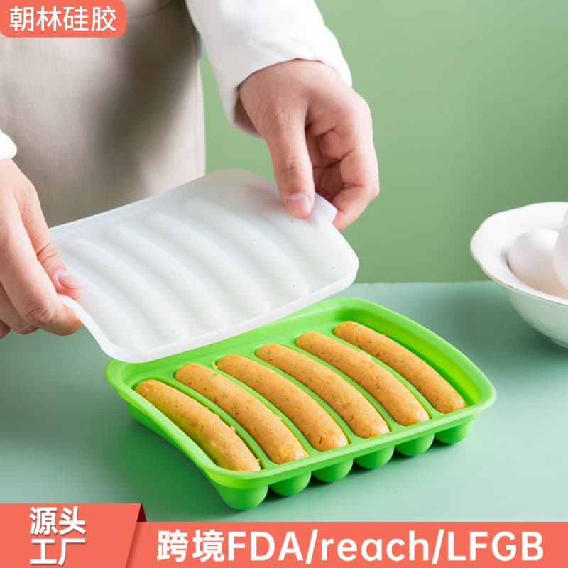 Silicone Sausage Molds, Food-Grade Heat-Resistant 120g Ham Sausage Molds with 6 Cavities, Baby Food Sausage Tools