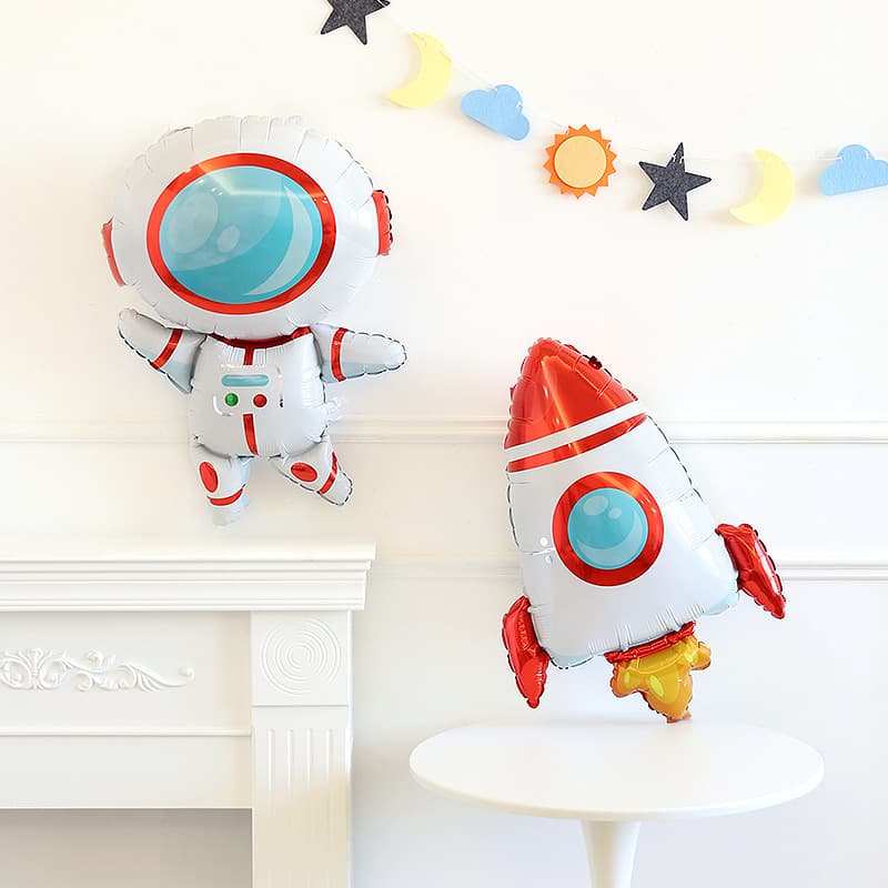 Astronaut astronaut theme aluminum film balloon boy baby birthday first year space rocket party decoration