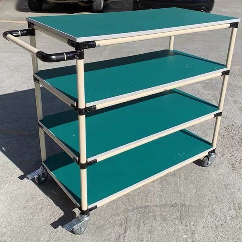 Anti-Static Transfer Cart, Material Rack, Mobile Multifunctional Tool Cart, Lean Pipe Workbench Hand Truck, Multi-Layer