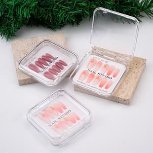 Wearable Nail PS Storage Box Nail Art Display Storage Box Transparent Plastic Portable Nail Art Storage Box Wholesale