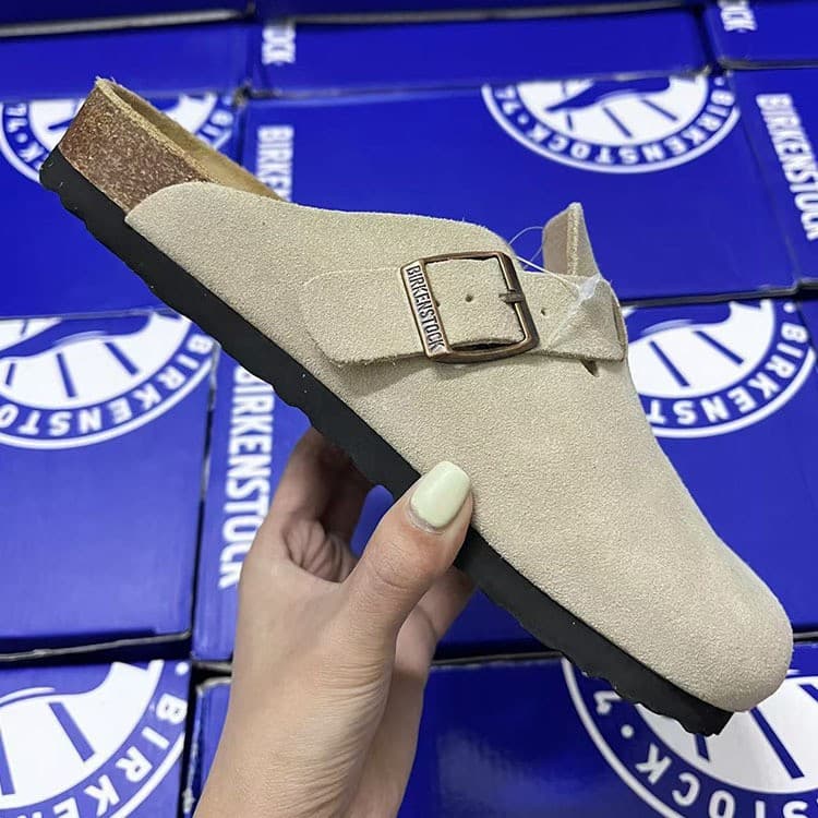 Birkenstock Women's Genuine Leather Soft Sole Mules for Outdoor Wear 2025 Spring Summer New Casual Fashion Clog Style Slip-On