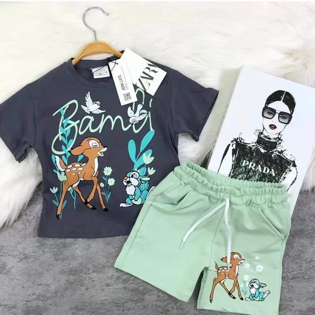 Children's Suit High Quality Wholesale Girl Short Sleeve T-Shirt