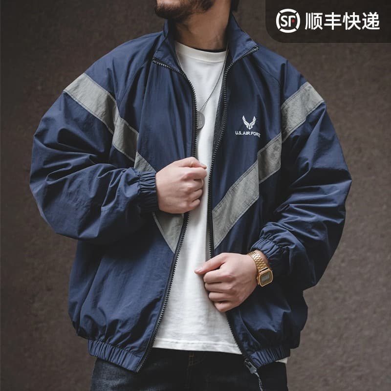 Madden workwear ARMY reflective hooded bomber jacket IPFU school uniform wind-drying jacket loose training suit for men