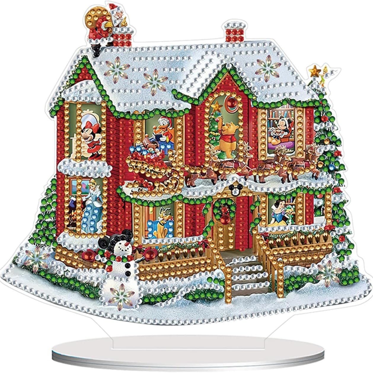 Christmas House DIY Diamond Art Painting Desktop Decoration, Standing Diamond Painting Box Kit for Adults