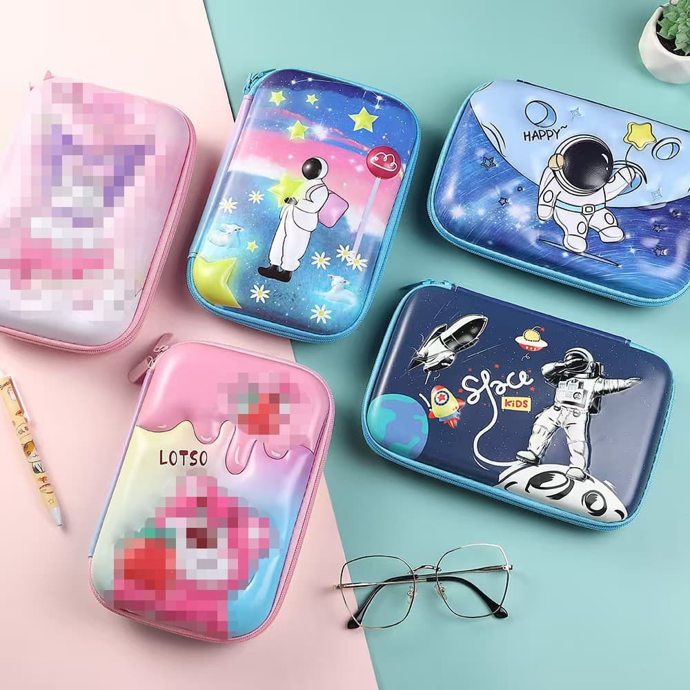 Spot new cartoon cute three-dimensional large-capacity children's pencil case children's pencil case student large pencil bag cross-border