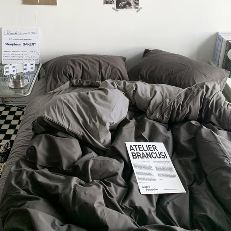 Ins Style Four-Piece Bedding Set, Quilt, Bed Sheet, Duvet Cover, Single Duvet Cover, Student Dormitory Three-Piece Set for Men