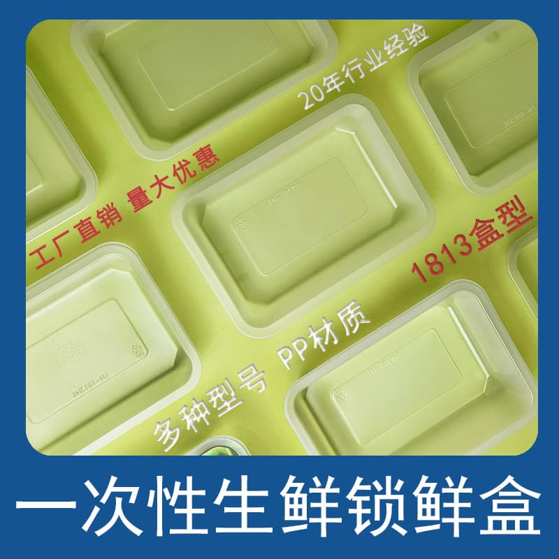 1813 Freshness Lock Container, Rectangular Shumai and Bun Takeout Box, PP Fresh Food Modified Atmosphere Packaging Box