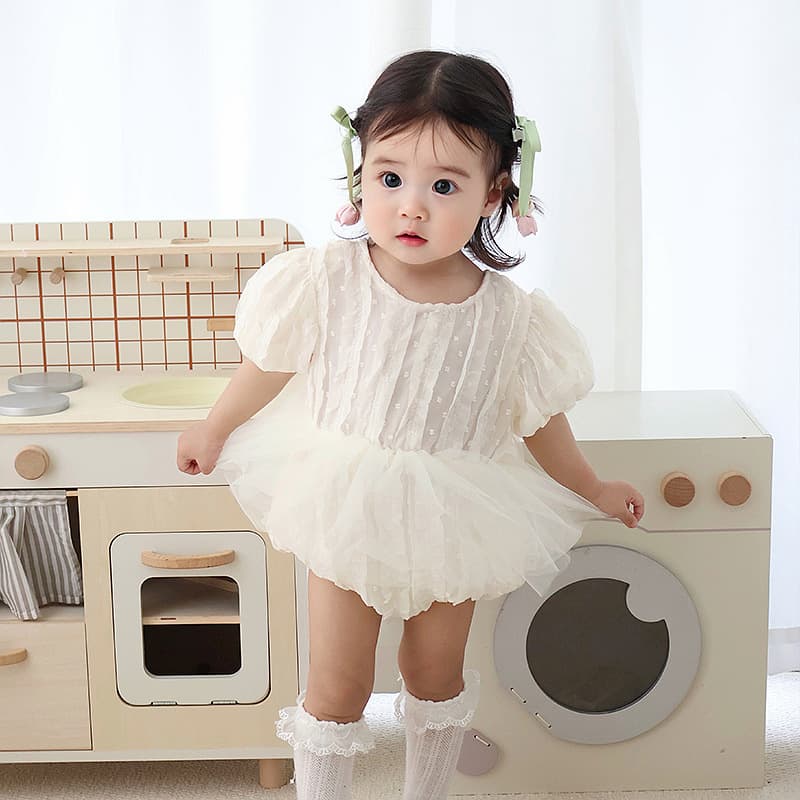 100-Day Baby Girl Bodysuit Princess Dress Full Moon Newborn Infant Triangle Romper Birthday Gown Summer One-Piece