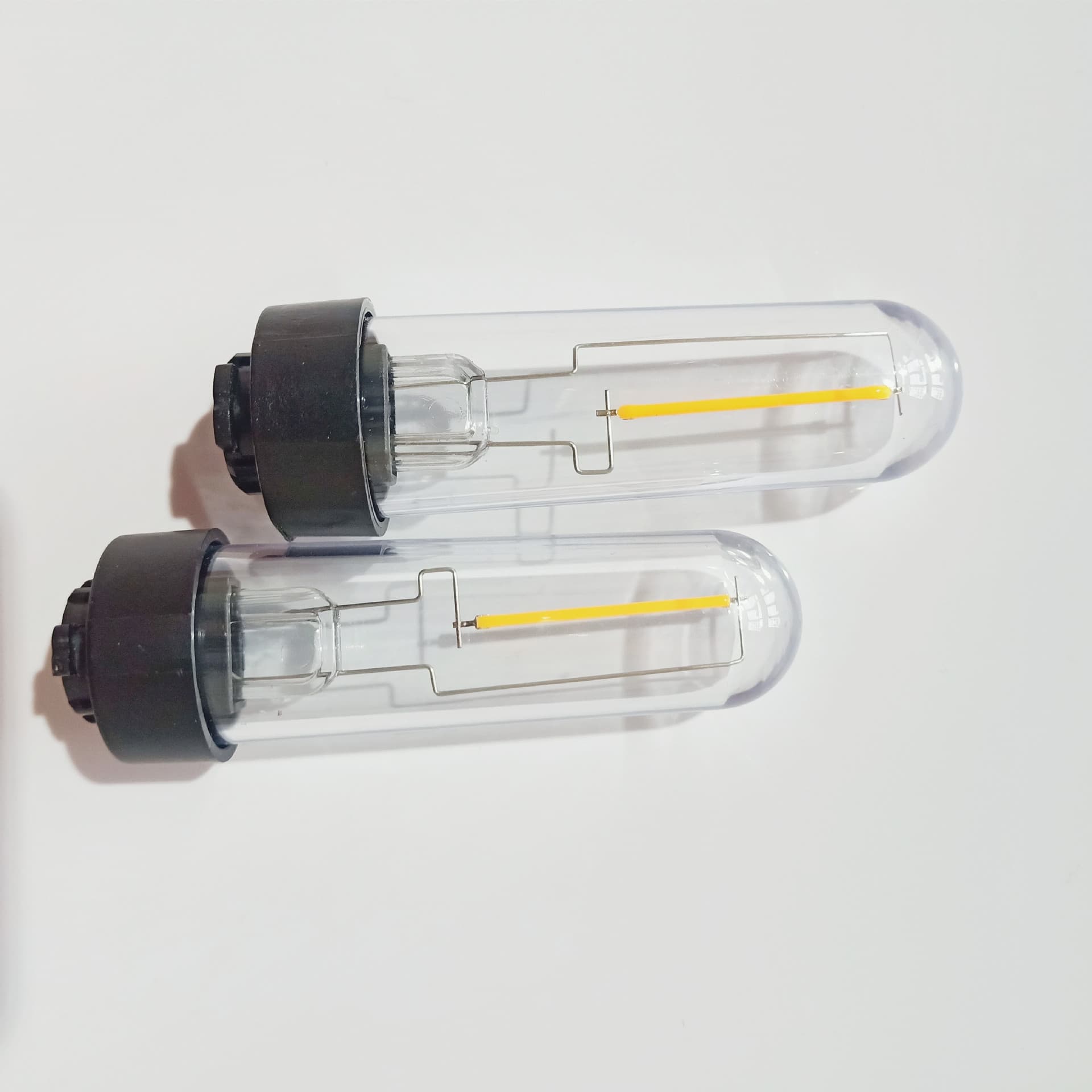 Solar plastic transparent tungsten LED diode, low voltage 3V warm light, replaceable light source for outdoor use